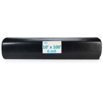 10' x 100' Black 6 mil Greenhouse Plastic Sheeting, LDPE Film Roll, 1000 sq. ft. Area
